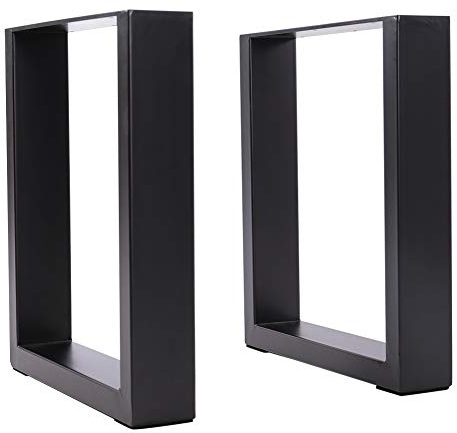 INMOZATA Tischkufen 2 Stück Tischbeine Metall Möbelfüße Tischgestell Tischkufen mit Bodenschoner und Schrauben für Esstisch Schreibtisch Stizbank 90 x 7 x 71cm Schwarz
