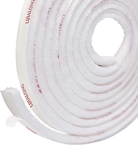 fowong Selbstklebende Bürstendichtung Fenster Dichtungsbürste 6m x9 mm x 15mm Hochdichter Filz-Zugluft-Exzenter für Schiebetüren und Garderobe, Dichtungsband (Weiß)