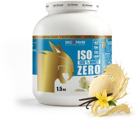 ISO WHEY ZERO 100% Pure Protéine - Pure Whey Protéine Isolate Savoureuse Pour Prise de Masse Musculaire - Assimilable Rapidement - 1,5kg - Saveur Vanille - Eric Favre