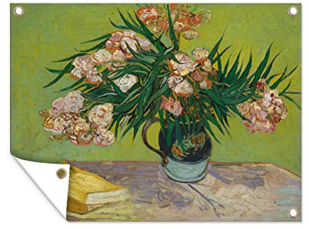 MuchoWow Poster exterieur Les lauriers-roses - Vincent van Gogh Decoration murale 40x30 cm Résistant aux intempéries/soleil