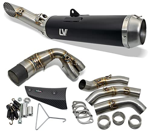impianto di scarico LeoVince sistema completo SBK LV RACE Black Edition, acciaio inossidabile nero, 3/1, con omologazione per Yamaha MT-09/SP con gatto