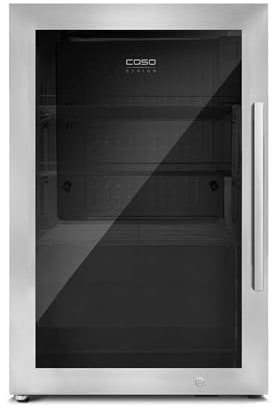 Caso Design Indoor & Outdoor Drinks Cooler Refrigerator, Stainless, Left Door
