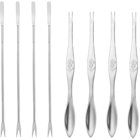 CVNRCLP 8-Piece Stainless Steel Seafood Tool Set - Essential Crab and Lobster Forks, Multi-Purpose Shellfish Picks for Effortless Meat Removal - Perfect Kitchen Accessories for Seafood Lovers