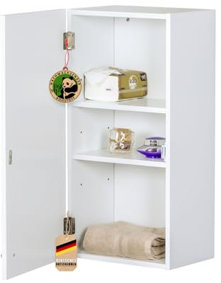 Floordirekt Nebraska - Armario de baño con armario de doble puerta, pequeño armario para muebles de baño, color blanco, 60 x 30 x 20 cm