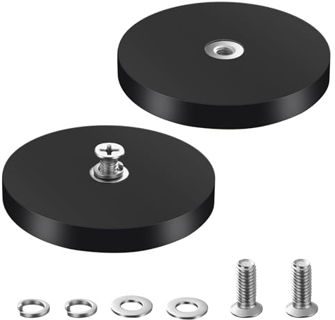 Adiwo 2 st neodymiummagneter med gummi neodymiummagneter, 66 mm magnetisk monteringsbas, magnet neodymium för extra ljusstänger och speglar, LED-strålkastare radioantenner kameror