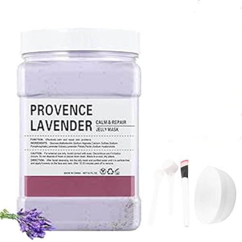 Masque en Poudre pour Soins du Visage, Masque en Gelée Hydratant avec Acide Hyaluronique, Poudre de Masque Hydro Peel-Off Professionnelle pour Combattre Les Ridules（Lavande）