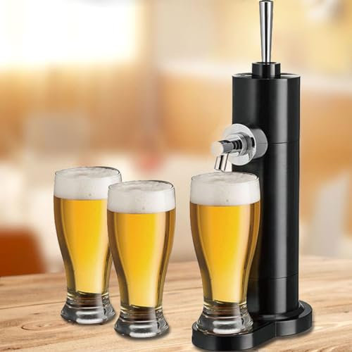 Portable Beer Dispenser - Home Bar Draft Beer Foam Generator, Mini Kegerator & Electric Drink Dispenser for Brewing Beer, Includes Beer Tap Accessories