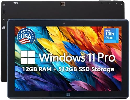 Fusion5 Built in USA 10.1” Windows 11 Professional Tablet PC FWIN232 PRO N5, 12GB RAM, 512GB SSD, Intel 13th Gen, Full HD Windows Tablet, USB C, HDMI - 2 Year Full Warranty with Accidental Damage