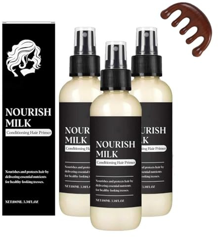 Base de soin capillaire Nourish Milk 100 ml — Spray hydratant sans rinçage aux protéines de lait. Démêle et lisse. Anti-frisottis. Protection thermique. Convient à tous types de cheveux. (3)