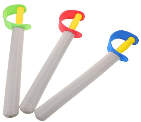 BESPORTBLE 3pezzi Spade Di Schiuma Per Combattimento Simulato Spade Da Allenamento Giocattolo in Schiuma Per Ragazzo Ragazza Per Cosplay e Feste Medievali Oggetti Di Scena Per Costumi