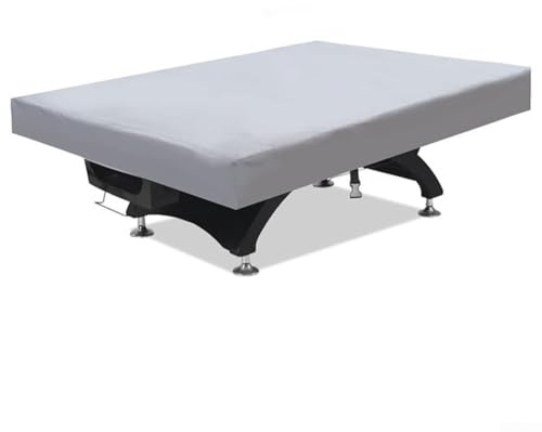 Funda para mesa de billar, impermeable, tela Oxford 210D, resistente al polvo, protector de muebles de exterior con cordón ajustable para mesas de billar de 7 pies, 8 pies, 9 pies (gris 9 pies)