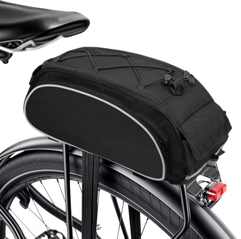 Alaoo Bolsa Asiento Trasero Bicicleta,10L3en1 Bolsas Alforja Bicicleta Neg