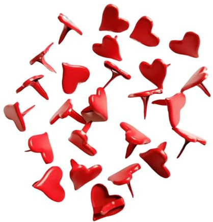 ALCXAZS Handmade Project Decorative Supplies Mini Paper Fasteners Round Metal Pastel Brads Scrapbook Stud Crafts Handmade Project Decorative Supplies Pins Nail, Red, 1.1cm