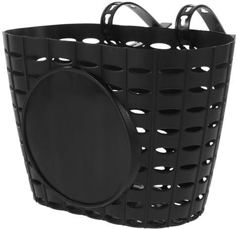FOMIYES Cesta de Bicicleta Plástico Negro Grueso, Desmontable y Resistente al Agua, Cesta de Almacenamiento Ligera para Manillar, Adecuado para Paseos Tranquilos en Bicicleta