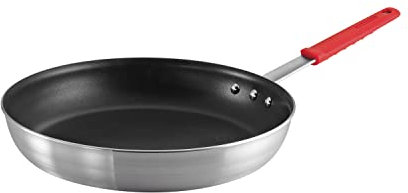 Tramontina Professionelle 35,6 cm große Antihaft-Pfanne, schwere Aluminiumpfanne mit verstärkter Antihaftbeschichtung, roter Griff, spülmaschinen- und ofenfest