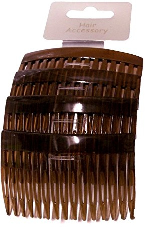 Pritties Accessories Set of 4 Tort Plain Hair Combs Slides 7cm (2.8'')