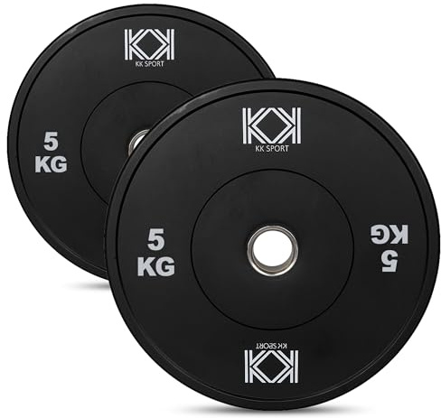 KK Rubber Weight Plate Set - 2 Inch Bumper Weight Plates – Durable Barbell Weights Set - Dumbbell Plates For Training & Weightlifting – Weight Disc Pair Olympic Weight Plates For Home Gym – 2 X 5kg