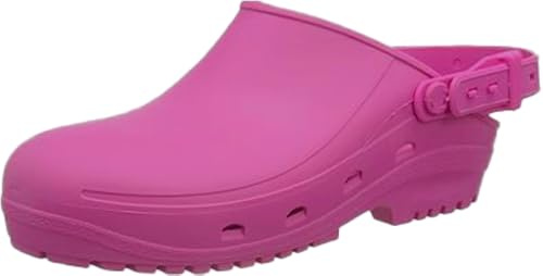 REPOSA MAX - Zuecos Sanitarios Mujer y Hombre en Goma con Suela Antideslizante SRC, Zuecos Enfermera Anatómicos con Correa Ajustable, Zapatos Sanitarios Esterilizables Antishock Transpirables Ligeros