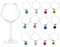 UPKOCH 16pezzi Anelli Identificativi Colorati Per Calici Da Vino Con Ciondoli Strass Perfetti Per Feste E Ristoranti Facili Da Usare E Decorativi