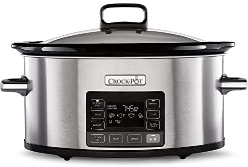 Crockpot TimeSelect Digitaler Slow Cooker | Affichage numérique programmable | 5,6 l (7+ personnes) | Fonction chaleur | Efficacité énergétique | Edelstahl [CSC066]