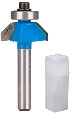 Walfront 1PC 45 Degree Router Bit 1/4in Round Shank Chamfer Tool Lock Miter Router Bit with Bearing for Woodworking Solid Wood Particleboard Plywood(1/4 * 1/4)