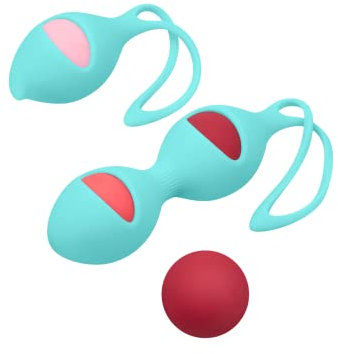 EIS, Liebeskugeln, 'Silikon-Liebeskugel-Set', Ø3,5cm, hautfreundliches Silikon mit Rückholband, mint