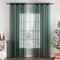 Woaboy Voile Gardinen Vorhänge Transparent Wohnzimmer mit Ösen Stores Gardinen Schlafzimmer Ösenvorhang Scheibengardine Schlaufengardinen Modern 2er Set 140x225 cm (B x H) Dunkelgrün