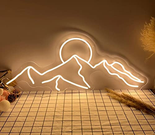 LED dekoratives Licht USB-Schnittstelle Berg Sonnenaufgang Sonnenuntergang LED Neonlicht Dekoration Home Art Wand Helligkeit einstellbar 42x30cm