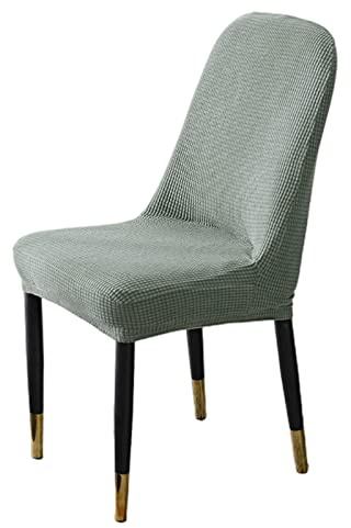 Poliéster Jacquard Curvado Fundas para Sillas de Comedor Resistente al Desgaste Antideslizante Fundas Sillas Comedor Estiramiento Lavable para Cocina Restaurante hogar -Verde Claro-Set of 1