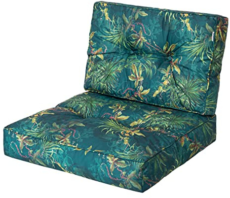 HOBBYGARDEN, Cojín de ratán KAJA, cojín para palés, para exteriores/interiores, muebles de jardín, columpio de hollywood, cojín de asiento, verde hierba, tamaño 3: 68 x 68 cm