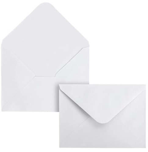 50 Briefumschläge b6-125 * 175mm Mini Briefumschläge, Briefumschläge Hochzeit für Einladungs-Karten Geburtstags-Karten Glückwunsch-Karten, Weiß