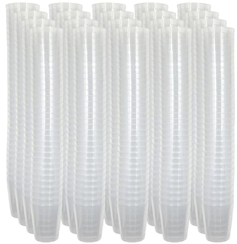 MIJOMA okrossbara snapsglas av plast, robusta skottglas. Jello Shots, desserter, fest, bröllop, födelsedag. Diskmaskin, återanvändbar. 29 ml (transparent, 640 stycken)
