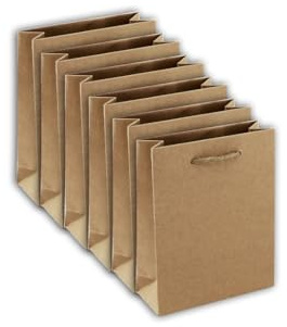 Clairefontaine 28800-0Cpack - Packung 6 Geschenktasche - Tüte Kraft, Format S (17x6x22cm), 210g, Kartonbraun, Geeignet für Parfum und kleine Geschenke, 1 Pack