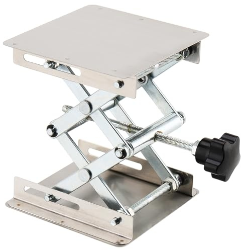 LEXININ 100 x 100mm Small Laboratory Lifting Platform, Stainless Steels Scientific Lab Jack Stand, Lab Jack Stand Table Lift for Physics Experiment