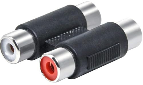 TECHZOCO Adaptador Doble RCA Hembra, Conector Doble RCA de 2 vías, Empalme Doble Audio, Adaptador 2X rca, Empalme audio, Apto para Amplificador, subwoofer, Mezclador, Altavoz