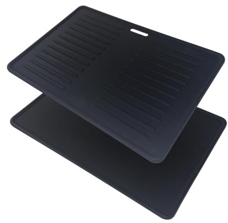 CosmoGrill Cast Iron Reversible BBQ Griddle Plate, 42 x 28cm Rectangular, Pre-Seasoned Cast Iron Skillet, Flat & Ridged for Frying, Searing & Grilling, Fits CosmoGrill XL Smoker Charcoal Barbecue