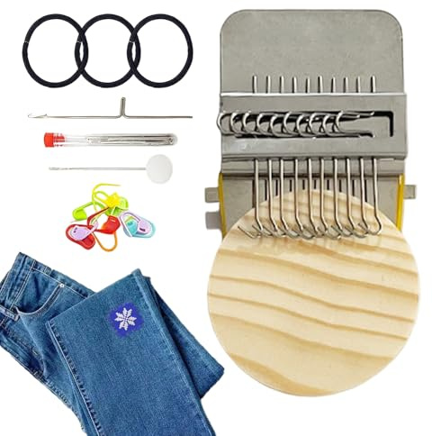 Generico Telaietto per Rammento | Materiali Per Cucire Piccole Toppe - per Maglia - per Principianti Progetti di Filato Jeans Abbigliamento Uncinetto Ricamo