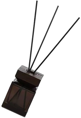 FONDOTIN 100ml Reed Aroma Diffuser Bottle Set with White Wax Glass Container, Natural Wood Lid and Rattan Sticks for No Flame Aromatherapy Home Fragrance