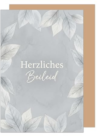 Edition Seidel Tarjeta de condolencia premium con sobre, tarjeta de condolencia, tarjeta plegable con texto en alemán Herzliches Beileid Mitgefühl Trost Hoffnung Kraft Zuversicht (T1280 SW026)