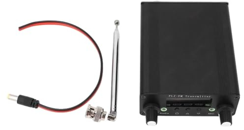 Wesafrae Transmisor FM Estéreo de 76-108 MHz, 5 W, Estación de Radio FM de Alcance con Conector de Micrófono y Sonido.