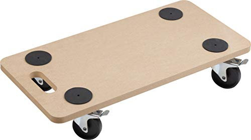 Meister 821400 Chariot à roulettes Plaque MDF Roues en PP Freins- 590 x 290 mm - 200 kg Freins