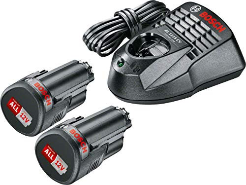 Bosch 12V Lithium Ionen Akku und Ladegerät 12V Starter Set (PBA 12V 2.5 Ah O-B, AL1115CV, im Karton)