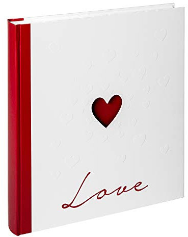 walther design Album Fotografico Bianco 28 x 30,5 cm con Copertina Ritagliata e goffratura, Album di Nozze Love UH-159