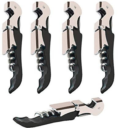 Kit-Home Professional Waiter Corkscrew Wine Openers Set (4 PCS),Upgraded with Heavy Duty Stainless Steel Hinges Wine Key for Restaurant Waiters, Sommelier, Bartenders