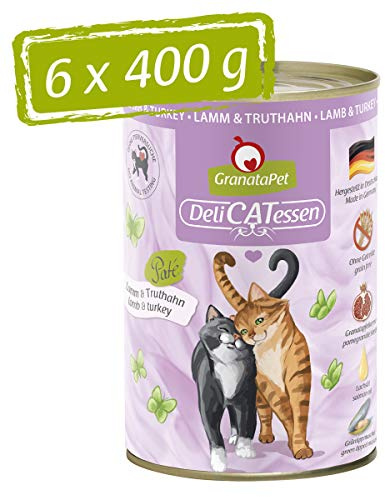 GranataPet Delicatessen 6 x 400 g de Comida húmeda para Gatos, Comida para Gatos para gourmets, sin Cereales y sin azúcares añadidos