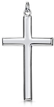 Amberta Pendentif Unisexe en Argent Sterling 925: Grande Croix