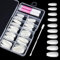 100pcs Unghie Finte Naturale Acrilico Artificiale Falsi Unghie con Colla, Unghie Finte da Donna per Saloni di Manicure (10 Misure)