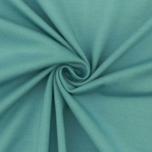 Jersey Stoff Cara, STANDARD 100 by OEKO-TEX, uni hellpetrol (Länge am Stück: ab 50cm / Breite: 150cm)