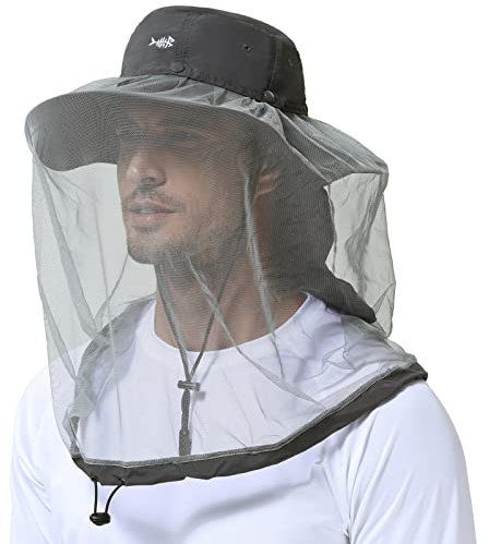 Bassdash UPF 50+ Moskito Sonnenhut mit verstecktem Kopfnetz und Nackenschutz für Herren Damen Angeln Wandern Camping