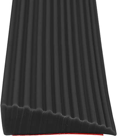 Profilo di compensazione, profilo di transizione autoadesivo, guida di transizione, rampa per soglia in silicone, rampa per sedie a rotelle, per porte e bagno (nero, 5,5 x 1,6 x 100 cm)